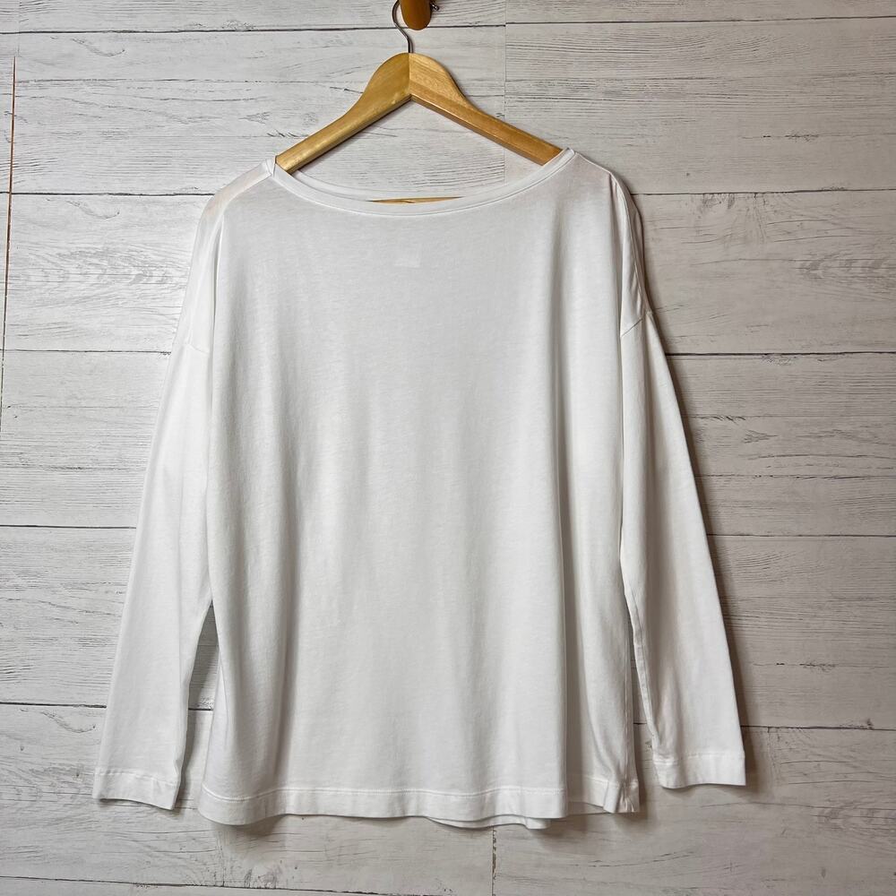 Z by Zella Top Womens Size Small White Long Sleeve Boat Neck Comfort Casual